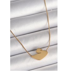 316L Çelik Gold Renk Zincir Kuğu Model Kadın Kolye
