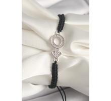 Pirinç Gümüş Renk Zirkon Taşlı Mars Figür Asansörlü Makrome Model Kadın Bileklik