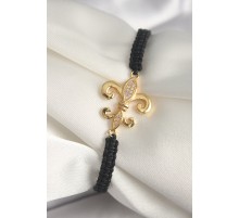 Pirinç Gold Renk Zirkon Taşlı Zambak Figür Asansörlü Makrome Model Kadın Bileklik