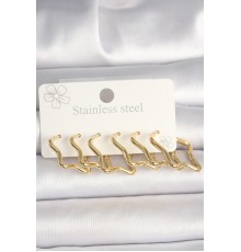 316L Çelik Gold Renk Yıldız Model Kadın Küpe Seti