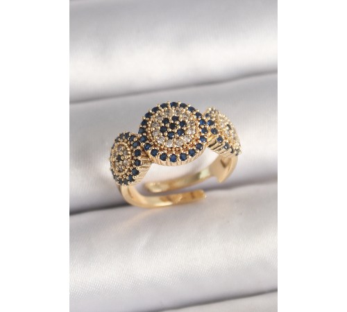 Pirinç Gold Renk Zirkon Taşlı Nazar Boncuk Model Ayarlanabilir Model Kadın Yüzük Pirinç Gold Renk Zirkon Taşlı Nazar Boncuk Model Ayarlanabilir Model Kadın Yüzük