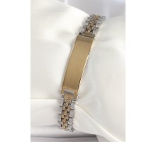 316L Çelik Gold Gümüş Renk Kalın Zincir Künye Model Erkek Bileklik