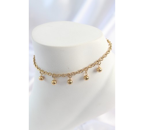 316L Çelik Gold Renk Sallantı Topçuk Zincir Model Kadın Halhal 316L Çelik Gold Renk Sallantı Topçuk Zincir Model Kadın Halhal