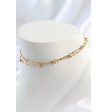 316L Çelik Gold Renk 2'Li Topçuk Zincir Model Kadın Halhal