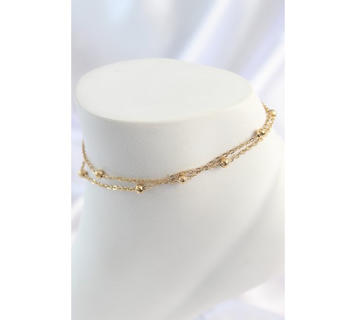 316L Çelik Gold Renk 2'Li Topçuk Zincir Model Kadın Halhal 316L Çelik Gold Renk 2'Li Topçuk Zincir Model Kadın Halhal
