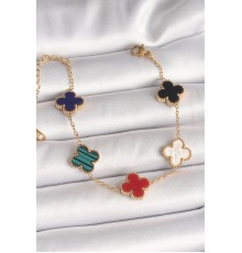 316L Çelik Gold Renk Mix Renkli Yonca Model Kadın Bileklik