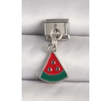 316L Çelik Gümüş Renk Karpuz Dilim Model Nomination Charm