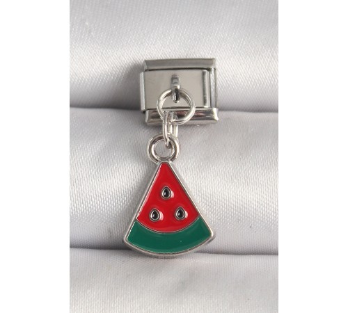 316L Çelik Gümüş Renk Karpuz Dilim Model Nomination Charm 316L Çelik Gümüş Renk Karpuz Dilim Model Nomination Charm