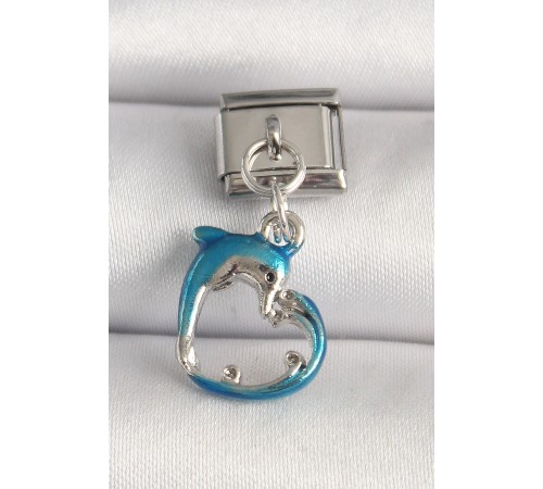 316L Çelik Gümüş Renk Mavi Yunus Model Nomination Charm 316L Çelik Gümüş Renk Mavi Yunus Model Nomination Charm