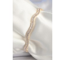 Pirinç Gold Renk Su Yolu Zirkon Taşlı Model Kadın Bileklik