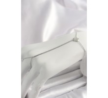 Pirinç Gümüş Renk Su Yolu Zirkon Taşlı Yıldız Model Kadın Şahmeran