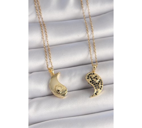 316L Çelik Gold Renk Zincir Zirkon Taşlı Ying Yang Model Gün Batımı İşlemeli Arkadaşlık Kadın Kolye 316L Çelik Gold Renk Zincir Zirkon Taşlı Ying Yang Model Gün Batımı İşlemeli Arkadaşlık Kadın Kolye