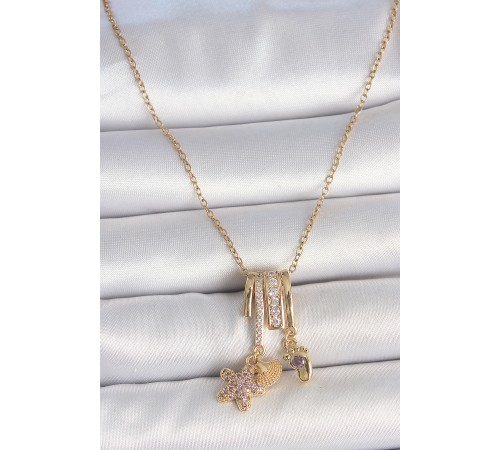 316L Çelik Gold Renk Sallantı Zirkon Taşlı Mor Taşlı Ayıcık Figür Charm Kadın Kolye 316L Çelik Gold Renk Sallantı Zirkon Taşlı Mor Taşlı Ayıcık Figür Charm Kadın Kolye
