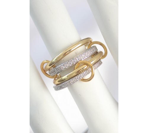 Metal Gold Renk Zirkon Taşlı Halka Detaylı Kadın Yüzük Metal Gold Renk Zirkon Taşlı Halka Detaylı Kadın Yüzük