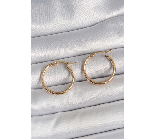 316 Çelik Gold Renk 22mm Kadın Halka Model Kadın Küpe 316 Çelik Gold Renk 22mm Kadın Halka Model Kadın Küpe