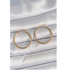 316 Çelik Gold Renk 27 mm Halka Model Kadın Küpe