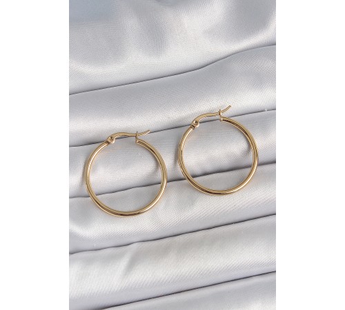316 Çelik Gold Renk 27 mm Halka Model Kadın Küpe 316 Çelik Gold Renk 27 mm Halka Model Kadın Küpe
