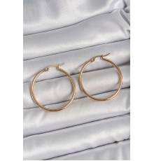 316 Çelik Gold Renk 33 mm Kadın Halka Model Kadın Küpe