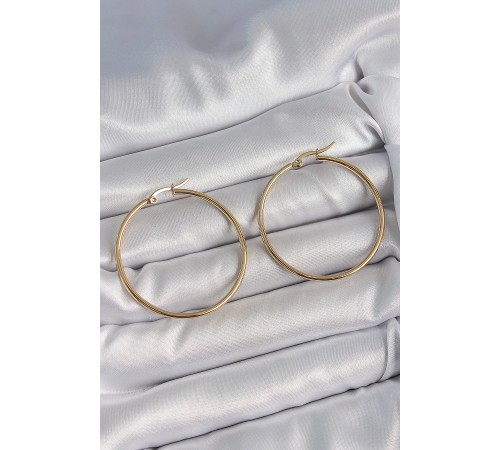 316 Çelik Gold Renk 43 mm Halka Model Kadın Küpe 316 Çelik Gold Renk 43 mm Halka Model Kadın Küpe