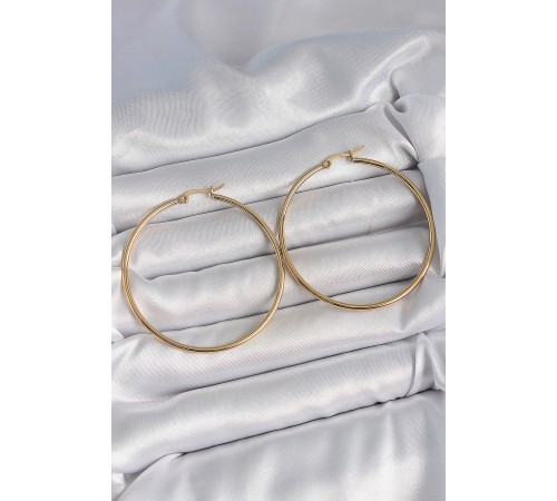 316 Çelik Gold Renk 53 mm Halka Model Kadın Küpe 316 Çelik Gold Renk 53 mm Halka Model Kadın Küpe