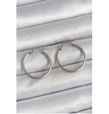 316 Çelik Gümüş Renk 22 mm Halka Model Kadın Küpe