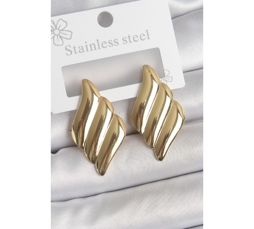 316 Çelik Gold Renk Dalga Model Kadın Küpe 316 Çelik Gold Renk Dalga Model Kadın Küpe