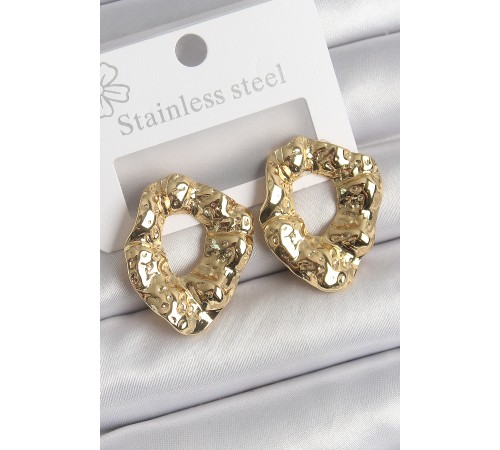 316 Çelik Gold Renk İşlemeli Halka Model Kadın Küpe 316 Çelik Gold Renk İşlemeli Halka Model Kadın Küpe