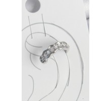 Pirinç Gümüş Renk Zirkon Taşlı Kıkırdak Model Kadın Küpe