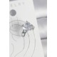 Pirinç Gümüş Renk Zirkon Taşlı Kalp Model Kadın Kıkırdak Küpe