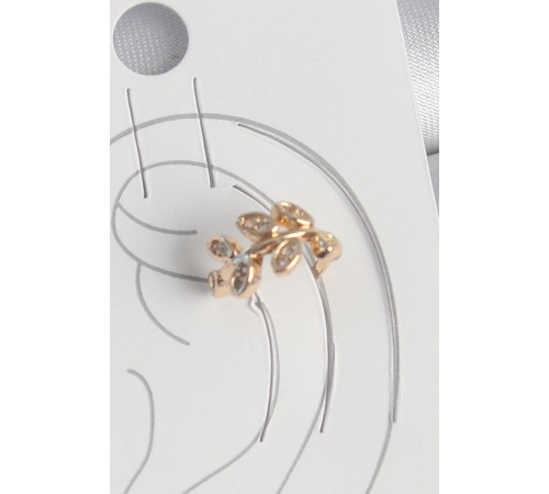 Pirinç Gold Renk Zirkon Taşlı Yaprak Model Kadın Kıkırdak Küpe Pirinç Gold Renk Zirkon Taşlı Yaprak Model Kadın Kıkırdak Küpe