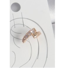 Pirinç Gold Renk Zirkon Taşlı Kadın Kıkırdak Küpe