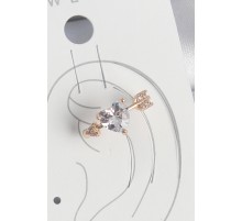 Pirinç Gold Renk Zirkon Taşlı Kalp Ok Model Kadın Kıkırdak Küpe