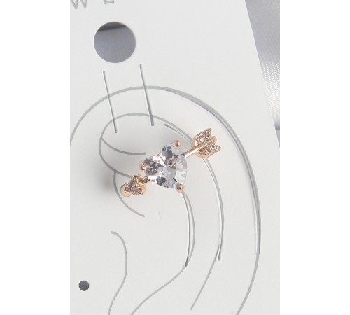 Pirinç Gold Renk Zirkon Taşlı Kalp Ok Model Kadın Kıkırdak Küpe Pirinç Gold Renk Zirkon Taşlı Kalp Ok Model Kadın Kıkırdak Küpe