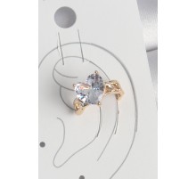 Pirinç Gold Renk Zirkon Taşlı Kalp Model Kadın Kıkırdak Küpe