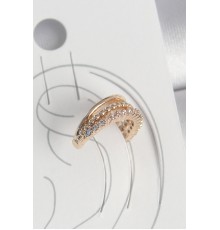 Pirinç Gold Renk Zirkon Taşlı 3'Lü Sıralı Model Kadın Kıkırdak Küpe