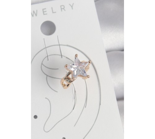 Pirinç Gold Renk Zirkon Taşlı Yıldız Model Kadın Kıkırdak Küpe Pirinç Gold Renk Zirkon Taşlı Yıldız Model Kadın Kıkırdak Küpe
