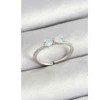 Pirinç Fiyonk Figürlü Zirkon Taşlı Gümüş Renk Ayarlanabilir Kadın Yüzük