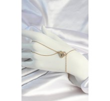 316L Çelik Zincirli Gold Renk Kalp Figürlü Şahmeran