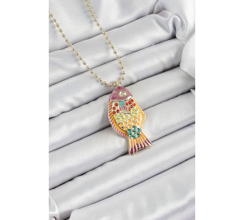 Pirinç Rainbow Balık Model Zirkon Taşlı Gold Renk Kadın Kolye Pirinç Rainbow Balık Model Zirkon Taşlı Gold Renk Kadın Kolye