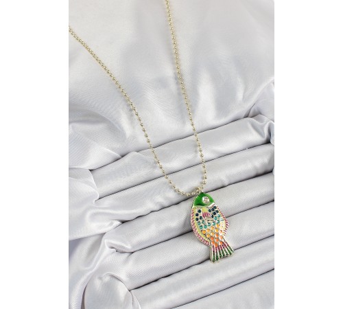 Pirinç Rainbow Balık Model Zirkon Taşlı Gold Renk Kadın Kolye Pirinç Rainbow Balık Model Zirkon Taşlı Gold Renk Kadın Kolye