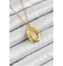 316L Çelik Zincir Açılabilir Sarmaşık Model Zirkon Taşlı Gold Renk Kadın Kolye