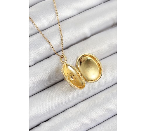 316L Çelik Zincir Açılabilir Madalyon Model Zirkon Taşlı Gold Renk Kadın Kolye 316L Çelik Zincir Açılabilir Madalyon Model Zirkon Taşlı Gold Renk Kadın Kolye