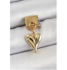 316L Çelik Sallantılı Kalp Model Gold Renk Nomination Charm