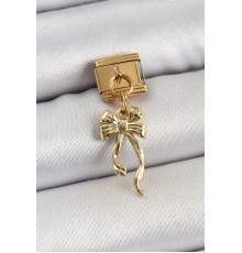 316L Çelik Sallantılı Uzun Fiyonk Model Gold Renk Nomination Charm