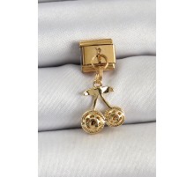 316L Çelik Sallantılı Zirkon Taşlı Fiyonk Model Gold Renk Nomination C316L Çelik Sallantılı Kiraz Model Gold Renk Nomination Charm