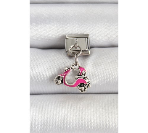 316L Çelik Gümüş Renk Pembe Scooter Model Nomination Charm 316L Çelik Gümüş Renk Pembe Scooter Model Nomination Charm