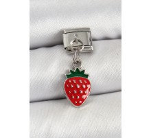 316L Çelik Sallantılı Çilek Model Gümüş Renk Nomination Charm
