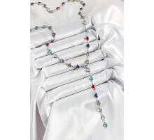 Pirinç Gümüş Renk Karışık Renk Zirkon Taşlı Kalpli Y Kadın Kolye