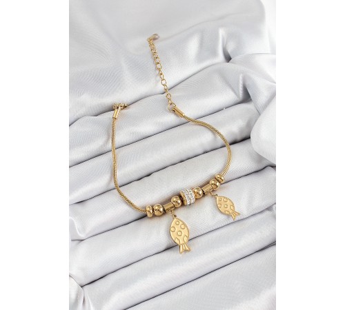 316L Çelik Gold Renk Balık Model Kadın Bileklik 316L Çelik Gold Renk Balık Model Kadın Bileklik