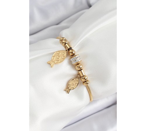 316L Çelik Gold Renk Balık Model Kadın Bileklik 316L Çelik Gold Renk Balık Model Kadın Bileklik
